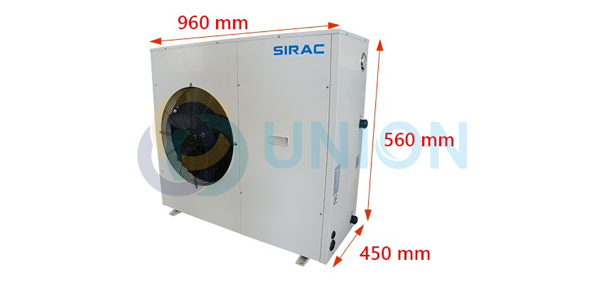 Kích thước máy cấp nhiệt tòa nhà sirac lsq02rc