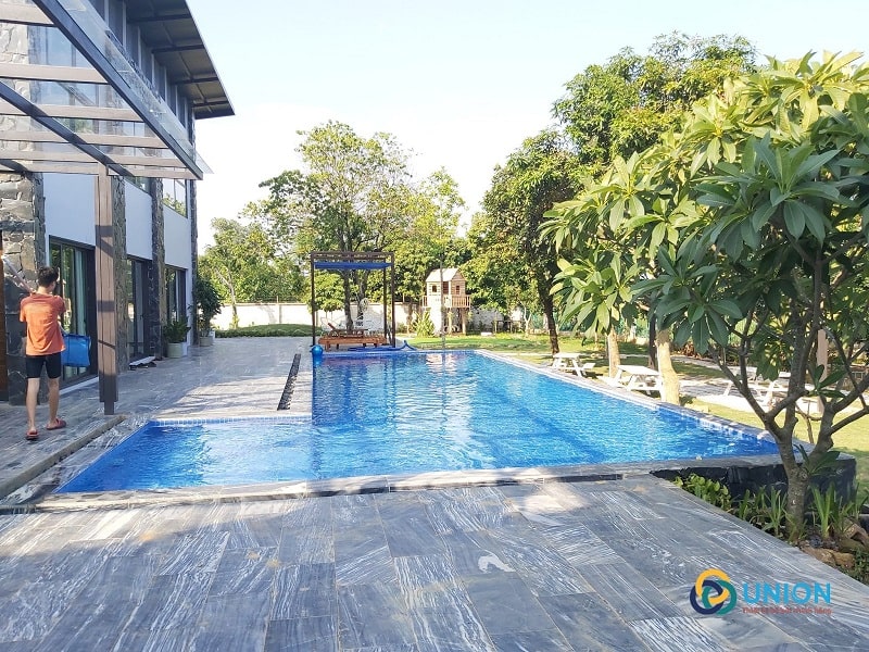 Hoàn thành lắp đặt thiết bị bể bơi chị Mai ở Ba Vì, Hà Nội