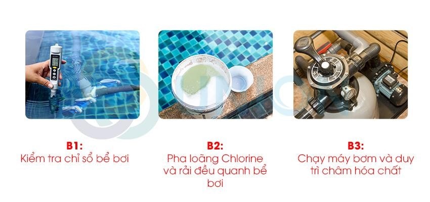 Hướng dẫn sử dụng Chlorine Ấn Độ xử lý nước bể bơi